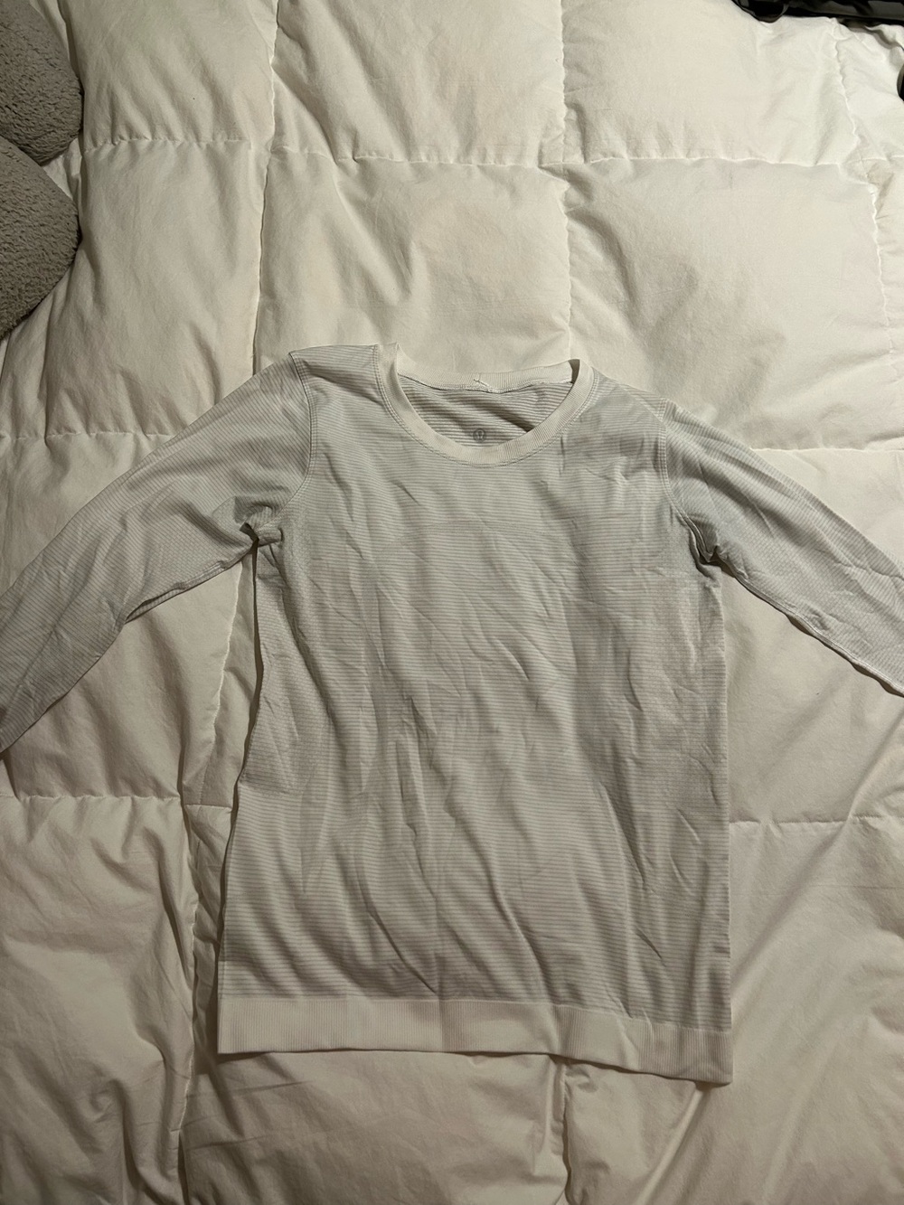White Long Sleeve Athletic Top